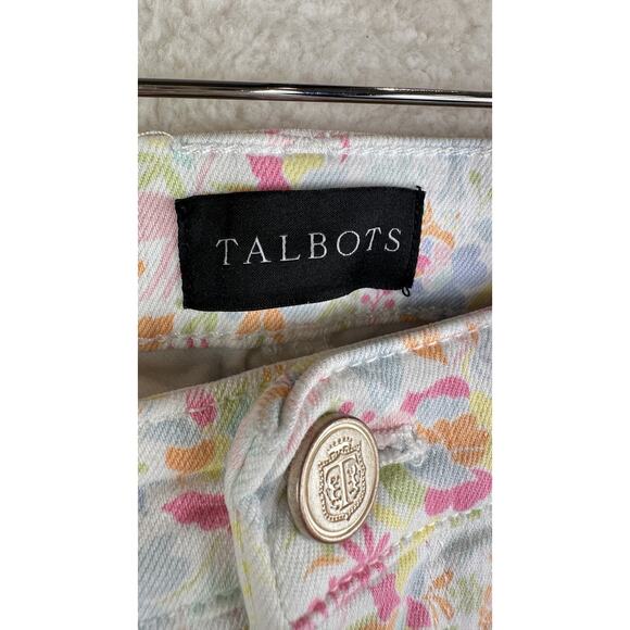 Talbots Pants Womens 2 Crop Legging Pastel Animal Print Stretch Summer‎ Casual - Picture 3 of 13